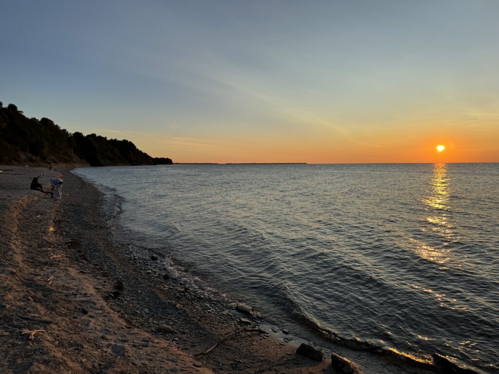 Shades Beach at sunset.